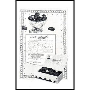 1924 Whitman's Chocolates Vintage Print Ad Candy Bowl Gift Box Wall Art